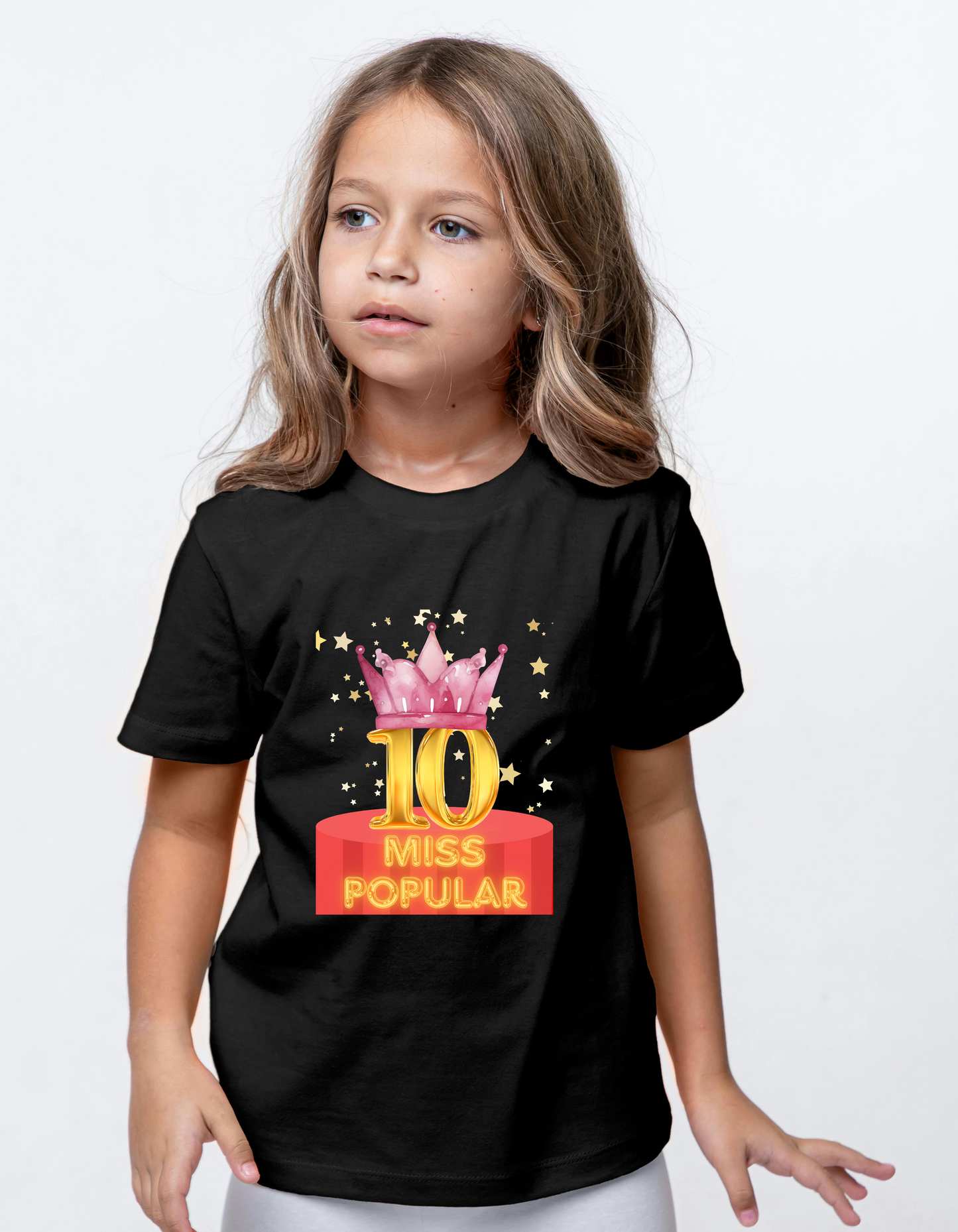 10 Miss Popular Crown T-Shirt for Kids Girls – Fun and Stylish Birthday Tee