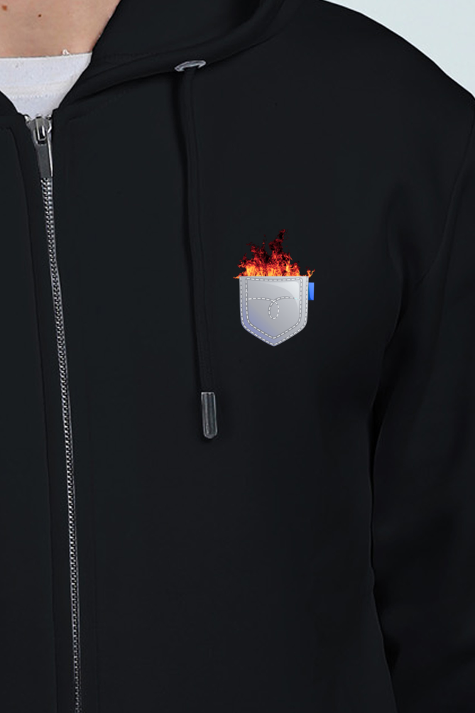 Fire Pocket Hoodie – Cool 3D Flame Graphic for Men & Unisex | Streetwear Pullover