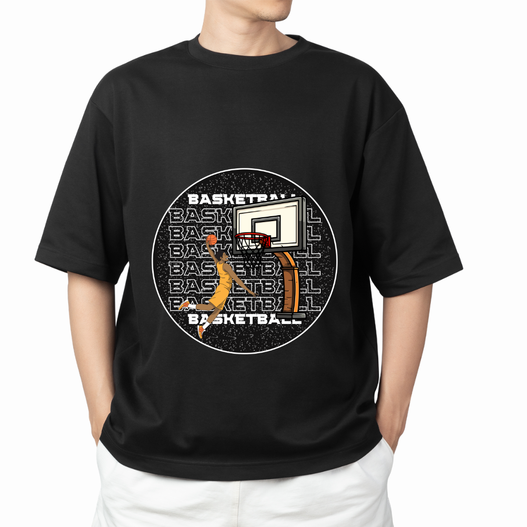 Basketball Graphic Oversized Classic T-Shirt – Bold Streetwear for Ballers