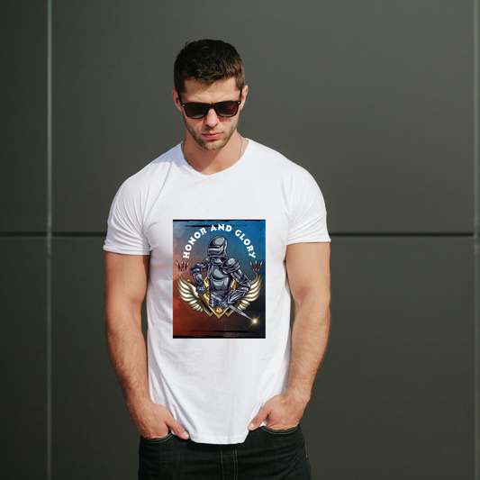 Honor and Glory Knight T-Shirt – Bold Medieval Warrior Graphic for Men