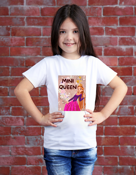 Mini Queen – Glitter Princess T-Shirt for Girls