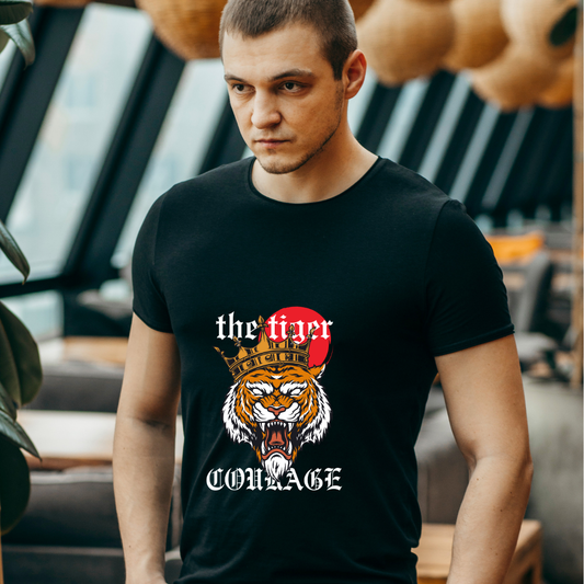 The Tiger Courage T-Shirt – Fierce Crowned Tiger Graphic for Men