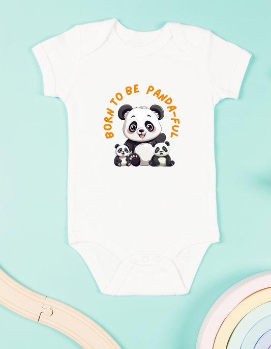"Born to Be Panda-ful" Baby Onesie – Cute Panda Family Design