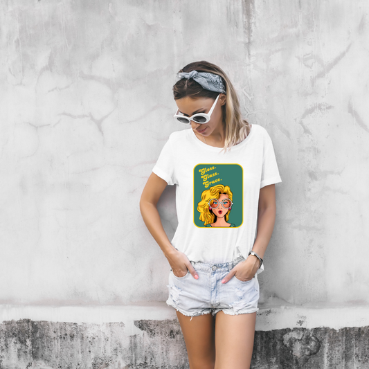 Gloss Glass Grace Graphic Tee – Stylish Statement T-Shirt for Women