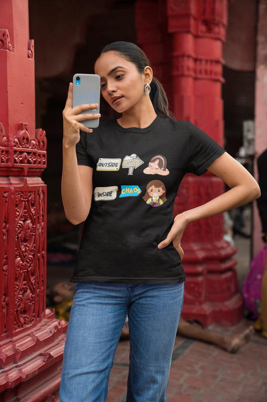 Outside Cute, Inside Chaos – Quirky Women's Tee