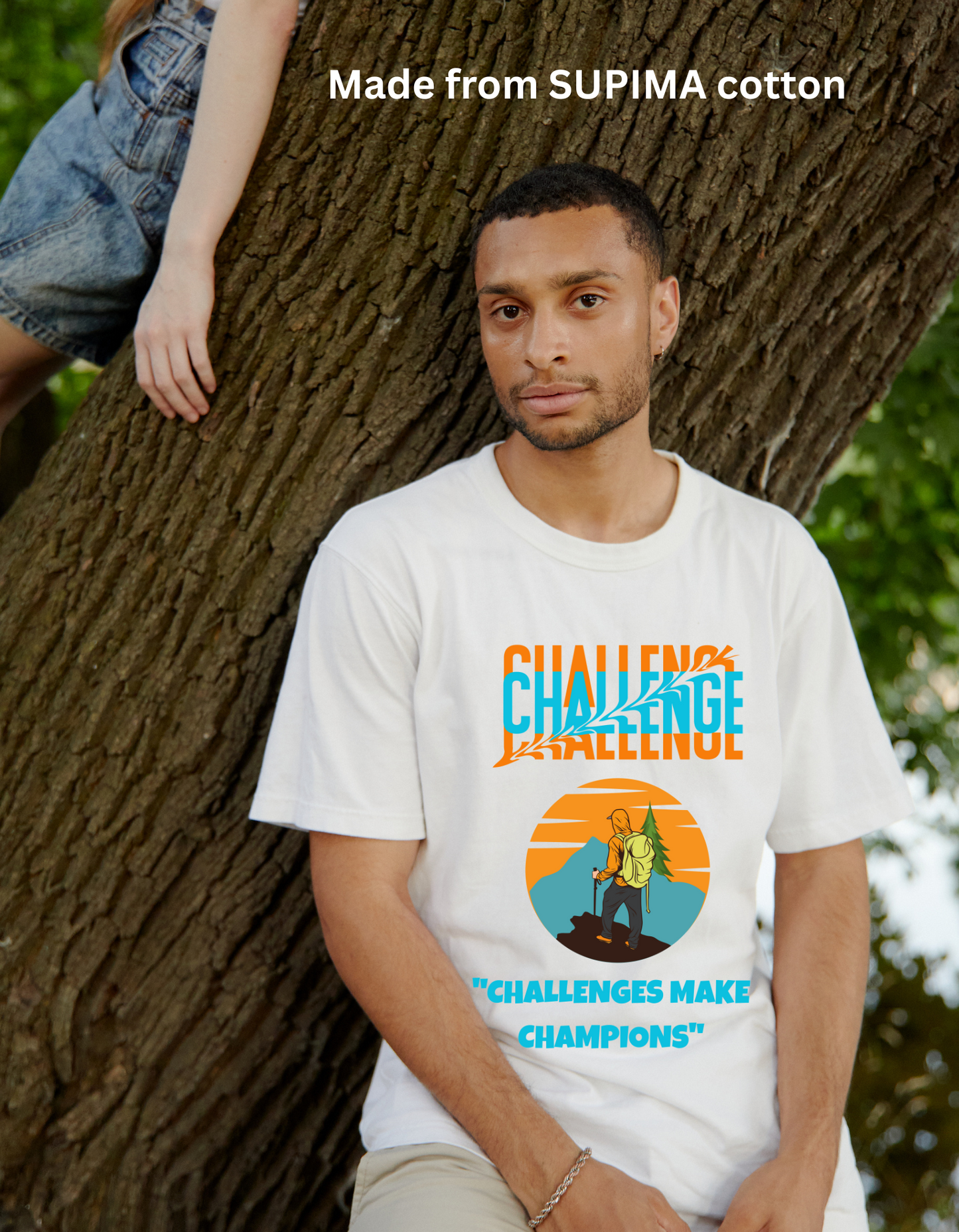 Challenges Make Champions Supima® Cotton Graphic Tee – Men's and unisex Motivational Series
