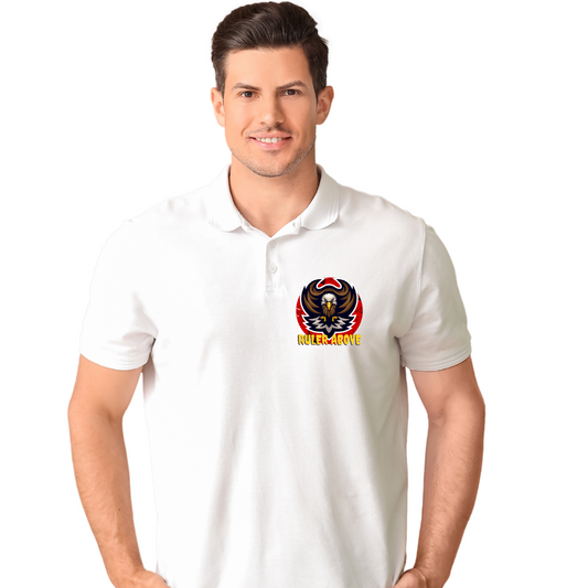 Men's Polo T-Shirt – “Ruler Above” Eagle Print | Bold Biker & Streetwear Style